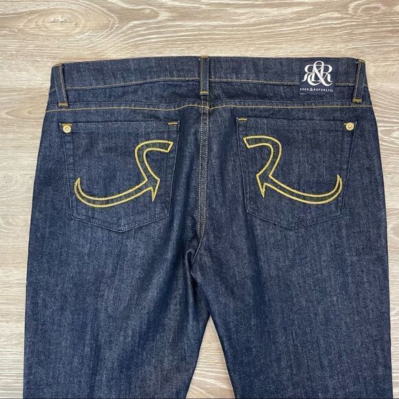 Rock & Republic Navy Blue Low Rise Ankle crop Jeans - Picture 8 of 13